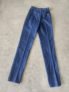 VTG Roughrider Women Jeans Sz 3/4 Blue Waist High Rise Denim By Circle T - Picture 1 of 10