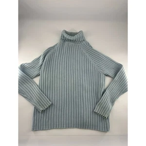 Vintage Gap Sweater Womens Large Light Blue Knit Turtleneck Y2K Long Sleeve - Picture 1 of 10