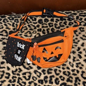 Riñonera de Halloween calabaza naranja Tipsy Elves nueva con etiquetas con soporte para bebidas Coozie - Imagen 1 de 8