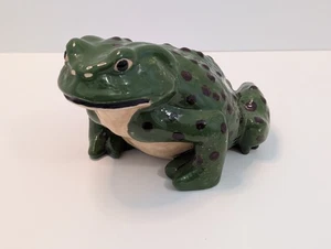 Vintage 8” Ceramic Frog Toad Patio Garden Décor Drip Glaze Speckled - Picture 1 of 12
