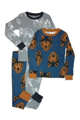 Carter's Boy's Wolf and Polar Bear 4-Piece Long-Sleeved Cotton Pajama Set - Image 1 of 3
