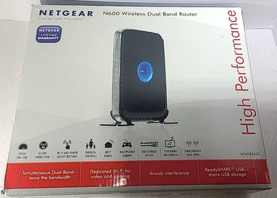 Roteador Wi-Fi NETGEAR N600 600Mbps 4 Portas Dual Band (WNDR3400) Caixa Aberta - Imagem 1 de 4