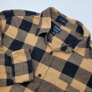 J. Crew Flanell Button Down Hemd Herren Large L Slim Fit hellbraun braun kariert - Bild 1 von 7