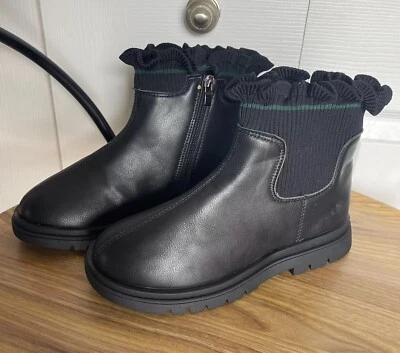 Botines Negros Chelsea Niñas Grandes Botines Talla EU 36 US 6 Informales Cálidos Cremallera Lateral Foto 1 de 4
