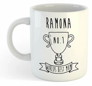 Ramona - World Best Mum Pokal Becher - Für Muttertagsgeschenk, Personalisiert, - Bild 1 von 1