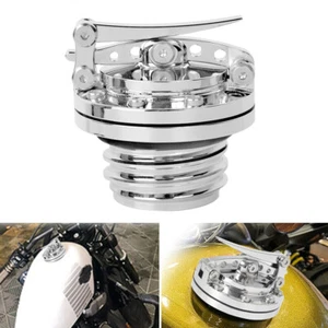 Chrome Fuel Tank Cover Gas Oil Cap For Harley Touring Sportster XL 1996-2023 - Picture 1 of 12