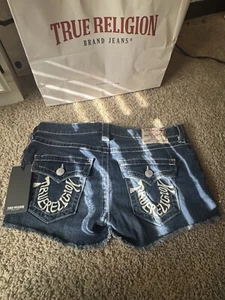 Y2K True Religion Low rise Joey Women's Shorts Size 29  *NEW* - Picture 1 of 3