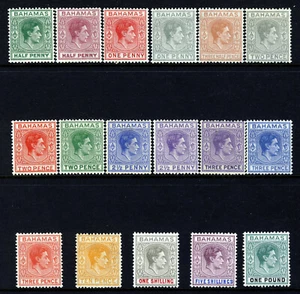 BAHAMAS King George VI 1938 Complete Definitive Set SG 149 to SG 157a MINT - Picture 1 of 2