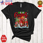 Merry Christmas Cute Xmas Snow Gnome Snowman Beagle Dog On Pickup Truck T-Shirt