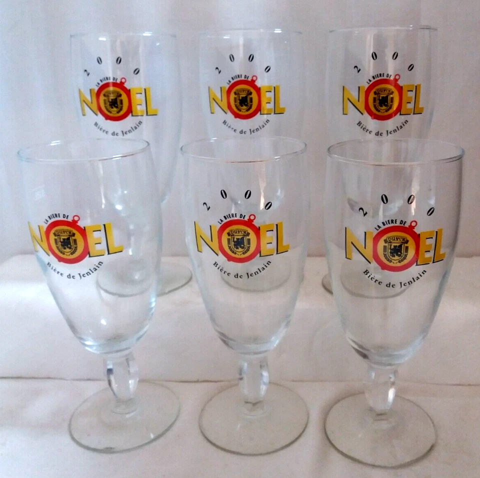 Lot 6 verres à bière 25 cl JENLAIN , NOEL 2000 , ref JN28 - Photo 1/1