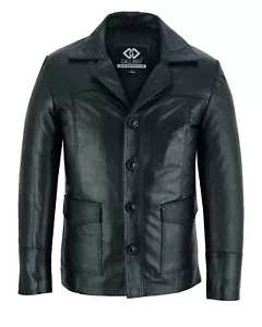 Chaqueta de Cuero Brad Pitt Club de la Lucha Bkack Moda Blazer Tyler Durden - Imagen 1 de 6