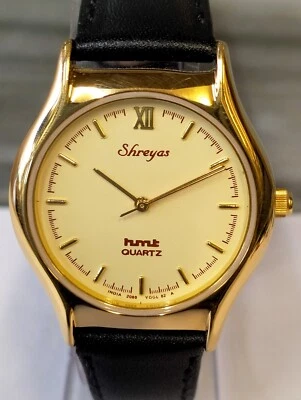 HMT SHREYAS QUARTZ NOS CREAM DIAL 2080-YGGL82 INDIA MEN'S FULL WORKING MINT VTG. - Image 1 of 4