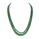 Natürlich Cabochon Grün Smaragd 289,40Kt Schöne Edelstein Halskette - 3-Strang