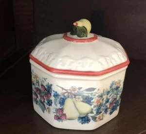 Avon Sweet Country Harvest Collection Butter Tub Candy Dish Canister with Lid - Picture 1 of 6