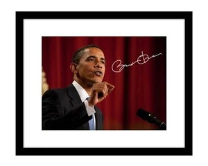 Barack Obama 8x10 signed photo print speaking United States president 44 - Picture 1 of 2