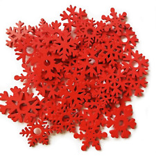 50pcs White Red Wooden Snowflake 3.5cm Christmas Snow Craft Pendant Hanging Xmas
