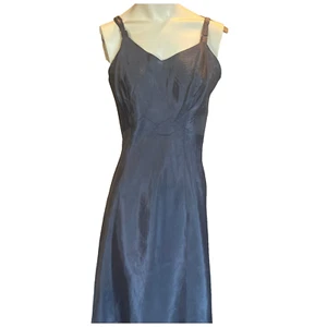 Vintage 50s Navy Slip Dress Cold Rayon Scalloped Hem Slip Wearpruf by Blou-slip - Picture 1 of 8