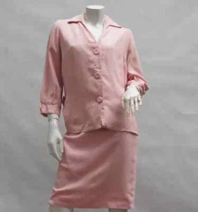 Vintage 50s Pink Jacket And Skirt Suit By Bette Norbet California Mid Century Re - Picture 1 of 9