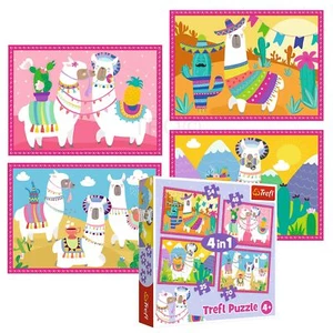Rompecabezas Trefl 4 en 1 35 + 48 + 54 + 70 piezas para niños llamas de vacaciones - Imagen 1 de 7