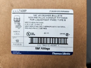 (10er Pack) Thomas&Betts 3/8" 45 Grad Kugel Rohr Fittings #LT438P nicht metallisch - Bild 1 von 1