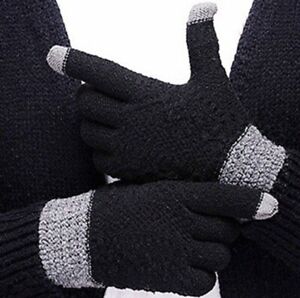 Men Women Winter Snow Gloves Touchscreen Thick Warm Drive Outdoor Knit Thermal