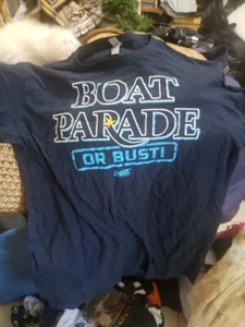 SMACK APPAREL TAMPA BAY RAYS baseball BOAT PARADE OR BUST 2022 SLOGAN SHIRT LG - Picture 1 of 6