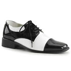 Men's Shiny Retro Disco Black/White Loafers Halloween Costume Shoes