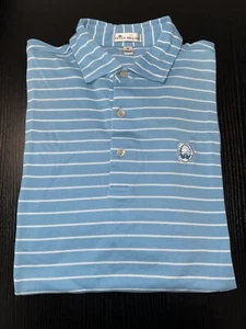 Peter Millar Poloshirt Herren M blau gestreift kurzärmelig Freizeit Golf - Bild 1 von 2