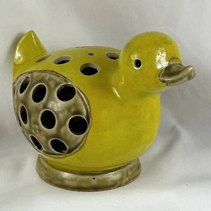 Yellow Duck Candle Holder Lamp Vintage 1968 Tea Light Ceramic - Picture 1 of 7