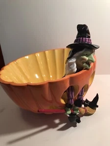 Dept 56 Keramik Hexe Servierschüssel ausverkauft 2003 Halloween 12,5 Zoll Durchmesser SELTEN! - Bild 1 von 8