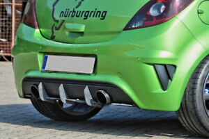 Für Opel Corsa D 07-14 Performance Stoßstange hinten Diffusor Addon mit Rippen Flossen