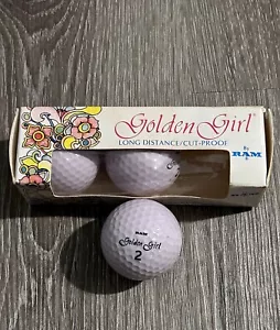 Vintage RAM Golden Girl Womens Golf Balls Colored Purple USA 3-pack New - Picture 1 of 12