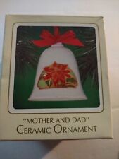 Vintage Hallmark Keepsake Ornament Ceramic Bell Mother And Dad 1983 