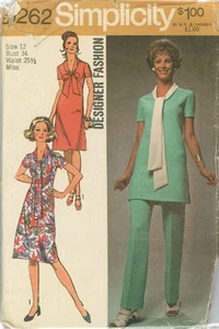 Vintage Misses' Dress or Tunic and Pants Sewing Pattern S9262 Size 12 - Picture 1 of 1