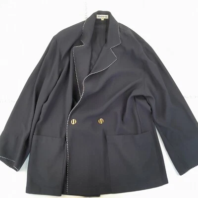 WINDSMOOR Jacket Medium Black Smart Womens Blazer Collared Vintage - Image 1 of 4