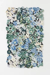 Cassia Blue Tufted Wool Area Rug | Artistic Hand-Tufted Wool Rug | Soft Area Rug - Picture 1 of 3
