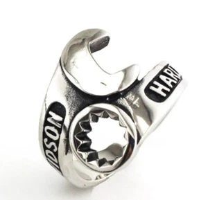 Harley Davidson Motorcycles Stainless Steel Biker Punk Wrench Style Ring - Picture 1 of 10