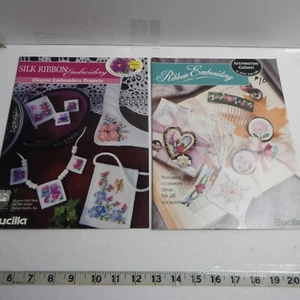 2 Bucilla Ribbon Embroidery Leaflets Accessories Galore and Elegant Projects. VG - Picture 1 of 5