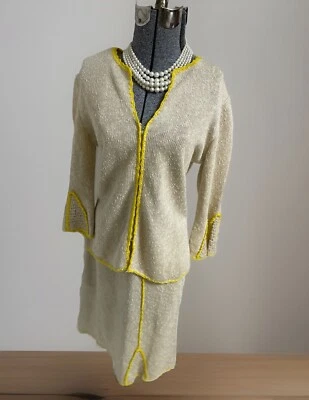 1970s Stuart Mackey California Size M 2 Pc Skirt Set Crochet Elastic Waist Boho - Image 1 of 4