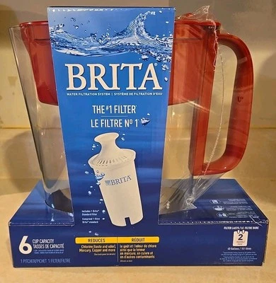 BRITA 6 Cup Water Filter Pitcher & Filter - Flip Top Lid - BPA Free - Filtration - Image 1 of 4