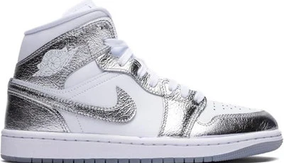 Nike W Air Jordan 1 MID SE Gr 44 NEU White/Metallic Silver
