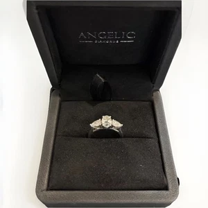 Platinum Diamond Engagement Ring Lab Created - Picture 1 of 9