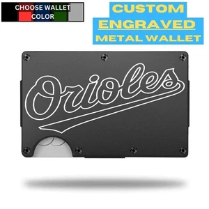 Custom BALTIMORE ORIOLES Laser Engraved Wallet - Pick A Wallet Color - Picture 1 of 11