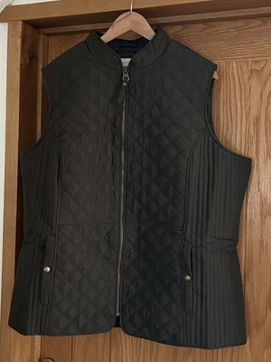 Joules Women’s Minx Quilted Gilet Size 24 Colour Khaki  - Image 1 of 4