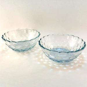 Anchor Hocking Bowls Bubble Blue Fruit Dessert 4 1/2" Set Of 2 - Picture 1 of 6