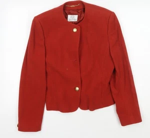 Viyella Women's Red Blazer UK 10 Wool Single-Breasted - Picture 1 of 12