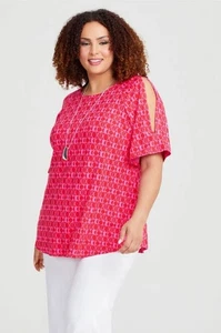 Taking Shape Red Cold Shoulder Top New Size 24 - Picture 1 of 7