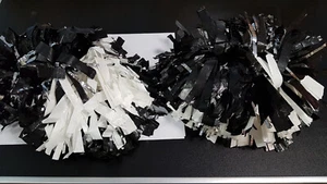 Pompon Spalla da Ballo Puschel Party Cheerleading Carnevale. bianco e nero - Foto 1 di 2
