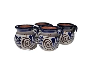 4) Mexikanische handbemalte Jarrito Ponchero Tonbecher - Bild 1 von 19