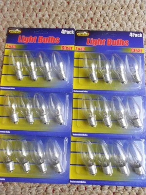 96 Bulbs in 24 Separate Packs [4 Bulbs in each] // 7W  Night Light Bulbs [CLEAR] - Image 1 of 3